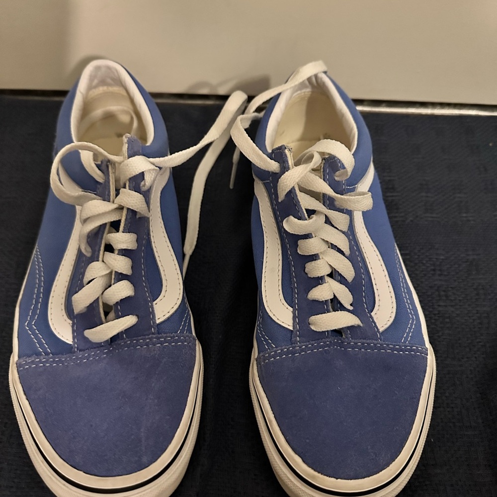 Vans Blue and White Sneakers. Have been worn a few times.